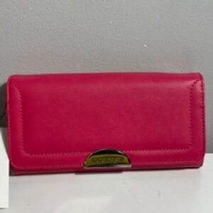 NINE WEST Women's Wallet Hot Pink & Silver One Size Long Multiple card slots